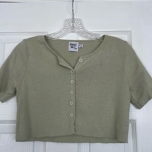Princess Polly Green Short Sleeve Sweater Top Size 2